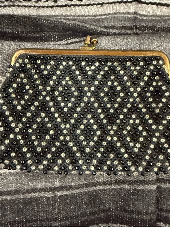 St. Thomas Handbags - Vintage St. Thomas Cordé Bead Black Evening Clutch with Gold Frame